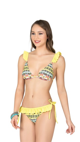 Endeep Kadın Volanlı Üçgen Bikini Takımı